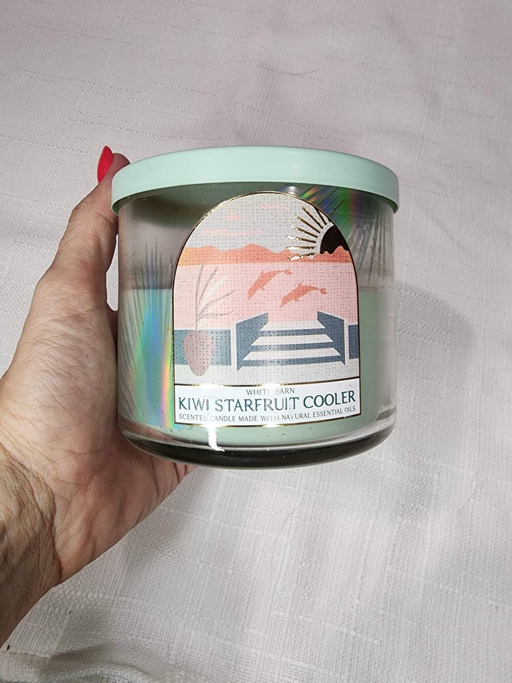 Bath Body Works White Barn Kiwi Starfruit Cooler 3-Wick Candle 14.5oz Retired
